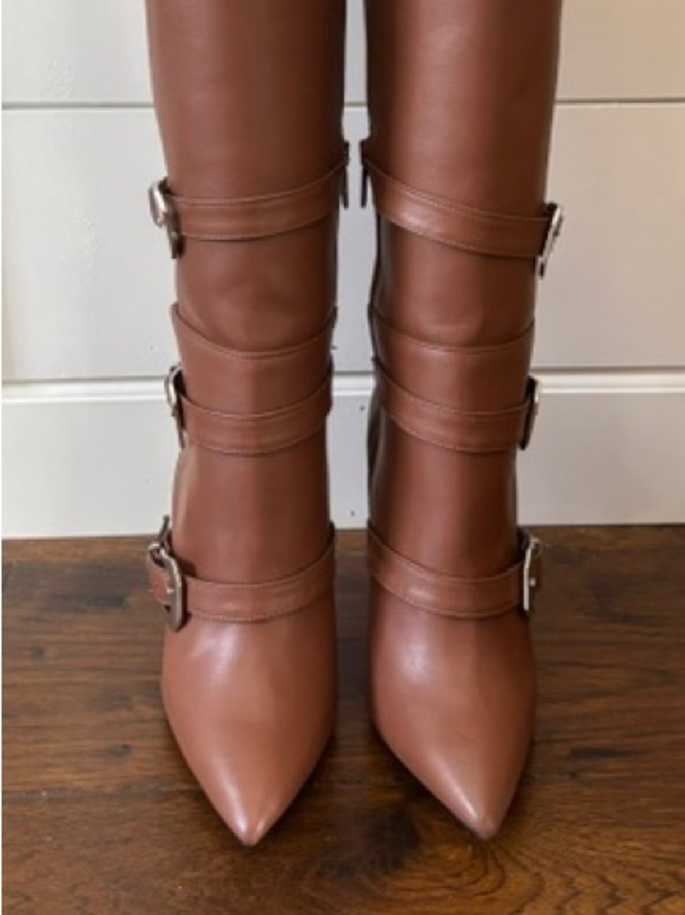 Identita knee-high, genuine leather stiletto boots, size 8.5 (39) NEW IN BOX!